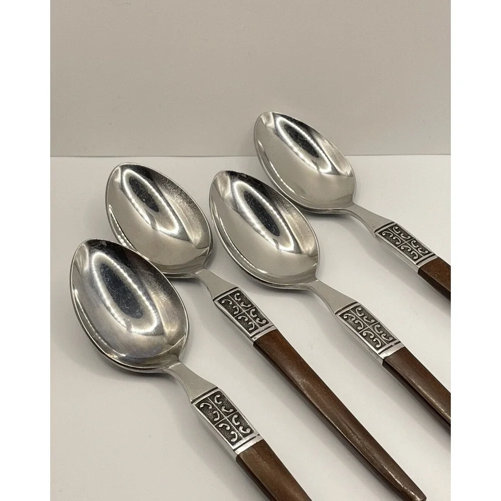 Set Of 4 Ekco Eterna‎ LA JOYA Stainless Steel Japan Flatware Dessert Spoons